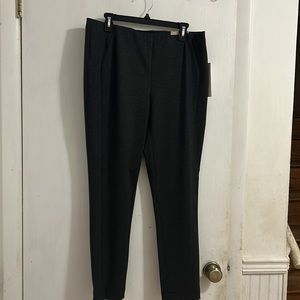NWT Cooper & Ella Women Black/Grey Grid Skinny Pull On Pant. Size Large